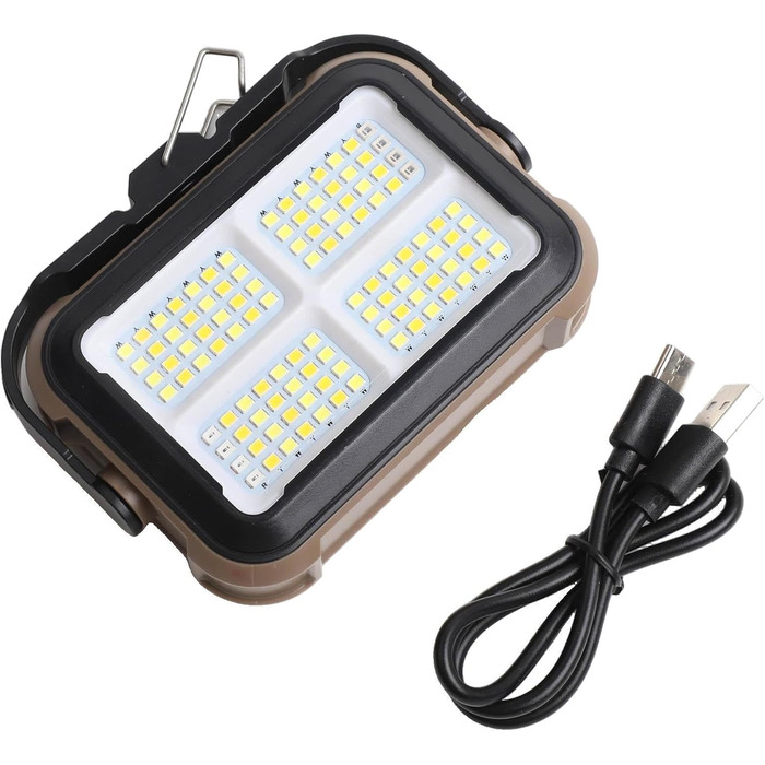 Світлодіодний сонячний кемпінговий ліхтар із зарядкою USB-C, 3600 мАг, акумуляторний робочий ліхтар, регульований 4-ступінчастий кольоровий COB-прожектор, алюміній IPX4 (4K)