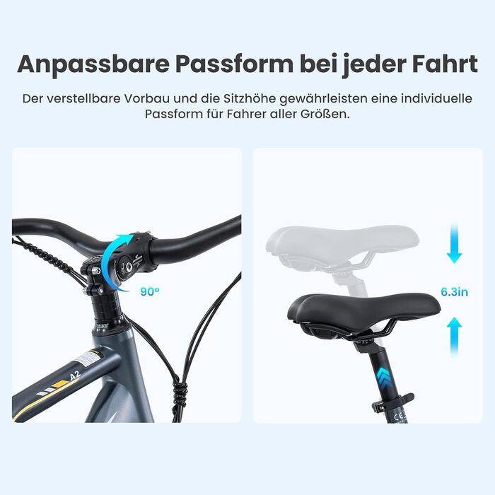 Електровелосипед Touroll MA2 27,5 дюймів для дорослих, міський електричний велосипед з двигуном 250 Вт 70 Нм із середнім приводом та акумулятором 36 В 468 Втгод, запас ходу 100 км, гідравлічні дискові гальма, електровелосипеди для чоловіків та жінок, сіри