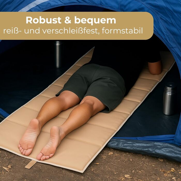 Пляжний килимок StarK 4-в-1, водний гамак для басейну та пляжу - Складаний кемпінговий килимок для сну 190 см x 60 см - М&39яка подушка для садового шезлонга - Зручна подушка для шезлонга (бежево-пісочний, 2 шт.) Бежевий, 2 шт.