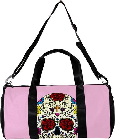 Спортивна сумка, маленька дорожня сумка, сумка для шопінгу та йоги з квітковим та череповим принтом, сумка для фітнесу на відкритому повітрі, ручна поклажа