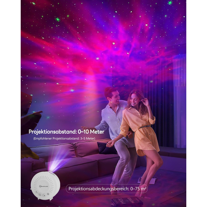 Світлодіодний нічник-галактика з проектором зоряного неба, з таймером та пультом дистанційного керування, кількома режимами освітлення та RGB-дімуванням, підсвічування настрою для дітей та дорослих, подарунки на день народження та Різдво - міні-білий