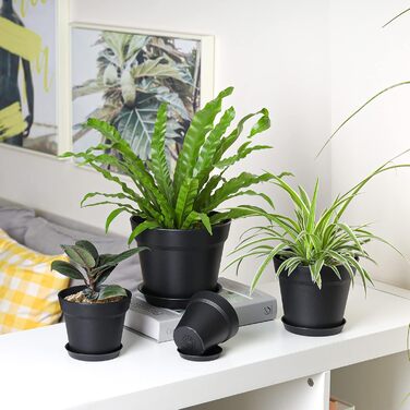 Пластиковий квітковий горщик з блюдцем, набір з 18 квіткових горщиків кімнатна сівалка з декількома дренажними отворами, невеликий