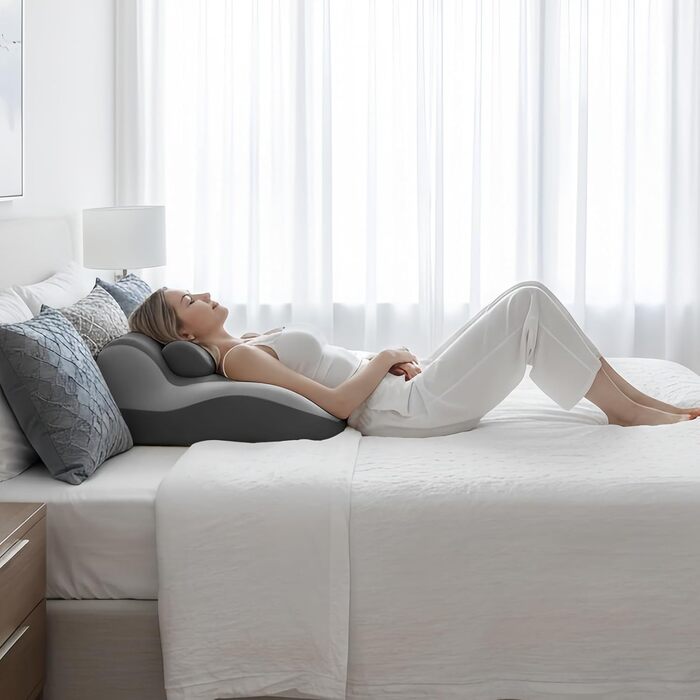 Преміальна подушка для читання ергономічна конструкція з піни з памяттю форми, забезпечує комфортне сидіння в ліжку, сприяє розслабленому вертикальному відпочинку, покращує положення тіла завдяки багатофункціональному чорному кольору