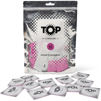 Презервативи TOP Ribbed & Dotted, рельєфні, 53 мм, 40 шт