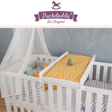 Пеленальна дошка - 87x44,5 см Дерев'яна пеленальна стільниця білого кольору Прикріплений пеленальний килимок для ліжечка Високоякі