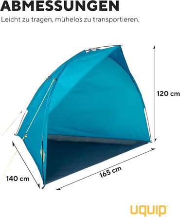 Пляжний намет Uquip Shelly Beach Shelter I UPF 50 для захисту від сонця, вітру та дощу I Портативний пляжний намет I Ідеально підходить для пляжу, кемпінгу та пікніків, один розмір, бензиновий