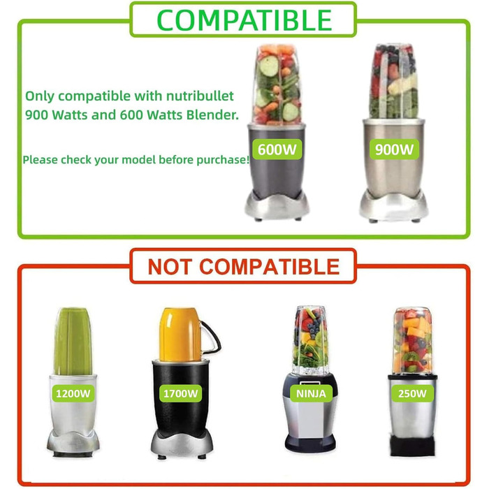 Упаковки 24 унції змінних чашок блендера для оригінальної соковижималки NutriBullet Pro 900 Вт 600 Вт Запчастини для соковижималки Чашки для смузі з 2 насадками блендера з двосторонньою верхньою кришкою Глечик без бісфенолу А, 2