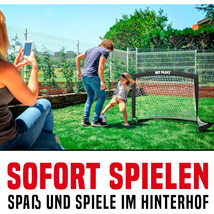 Набір футбольних воріт з 2 предметів - 120 x 90 x 90 см - Розкладні футбольні ворота для саду - Складані футбольні ворота для всіх вікових груп (2 предмети)