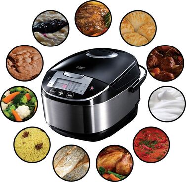 Мультиварка Russell Hobbs 11-в-1 рисоварка, повільна плита, пароварка, повільна плита, бакбутомат, йогуртниця тощо Мультиварка (5,0 л, цифровий дисплей, кришка проти конденсату) 21850-56