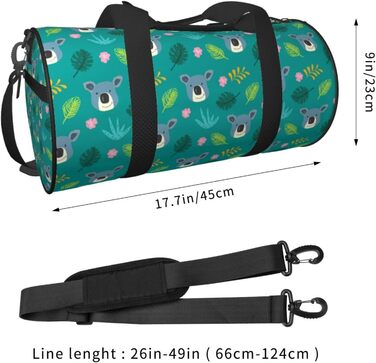 Милий Коала та Тропічні Рослини, Зелена Сумка для Подорожей, Спортивна Сумка, Сумка на Вихідні, Дорожня Сумка, Сумка для Відпочинку, Ручна Подорожня Сумка