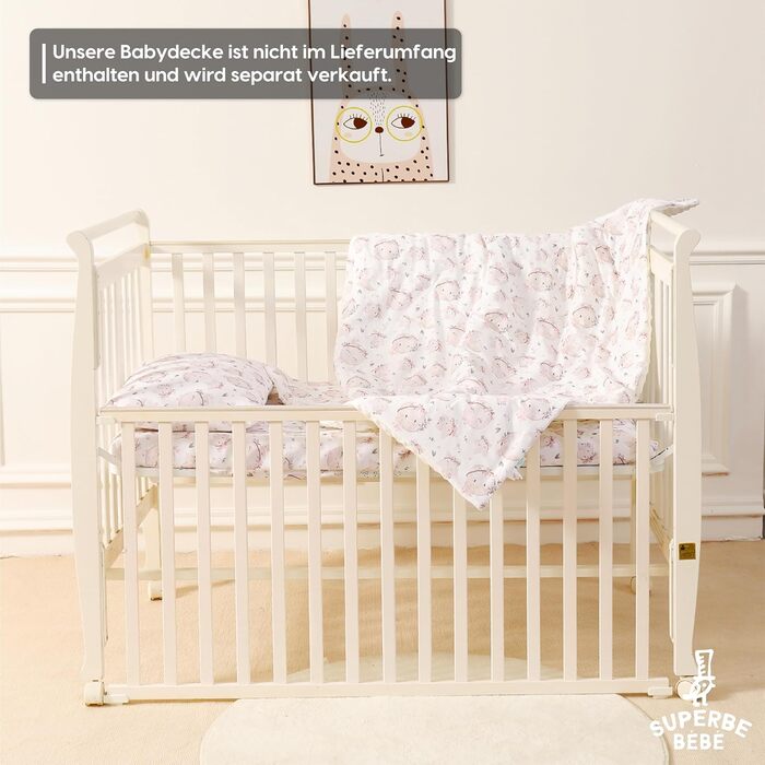 Дитяча подушка SUPERBE BEBE з бавовняною наволочкою - Подушка для дітей від 1 до 3 років розміром 33x45см - М'яка подушка Гіпоалер