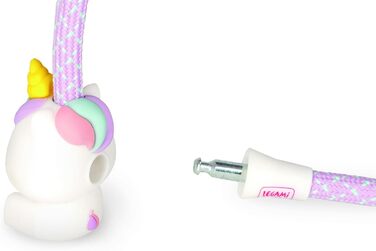 Легамі - Велосипедний замок з ключем, дизайн Єдиноріг, зовнішній шар з поліестеру, внутрішня частина з металу, довжина 75 см, аксесуар для дитячого велосипеда