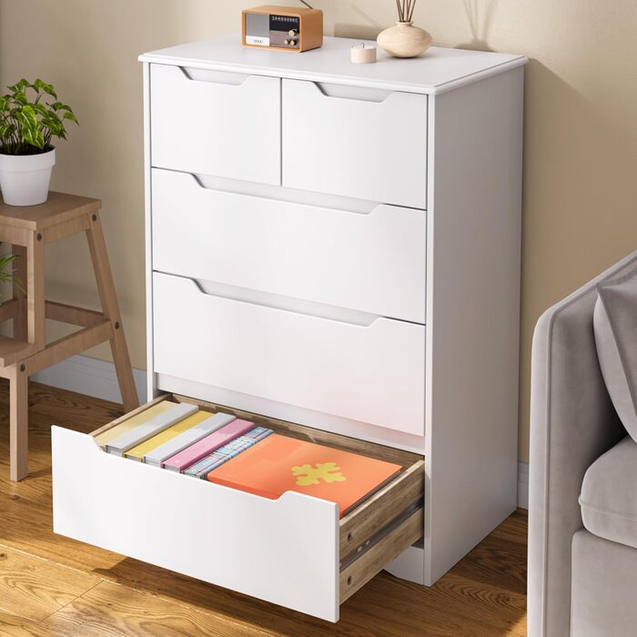 Комод з 5 шухлядами, комод для спальні, для офісу, вітальні, спальні, передпокою, меблів, 72x494 см, білий