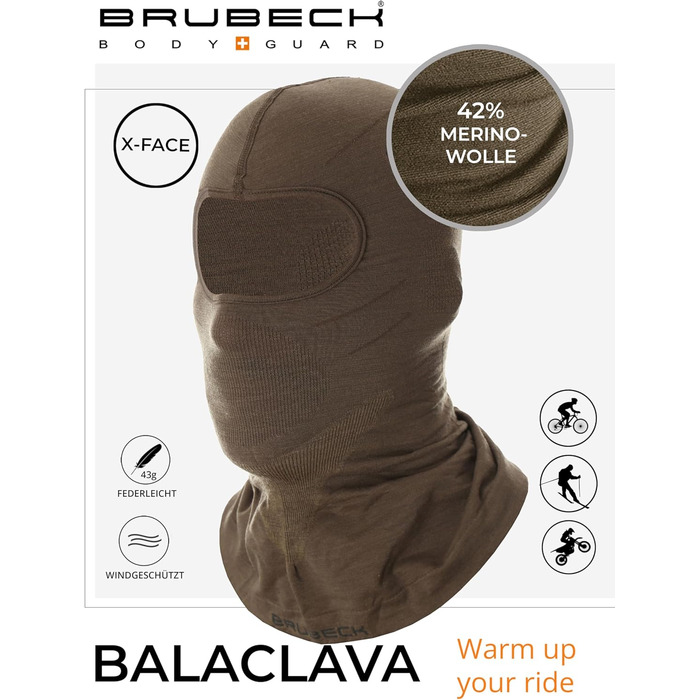 Унісекс Рама Трубка Балаклава Функціональний Мериносова вовна Багатофункціональний шарф Шарф на шию Шарф на шию L-XL Хакі