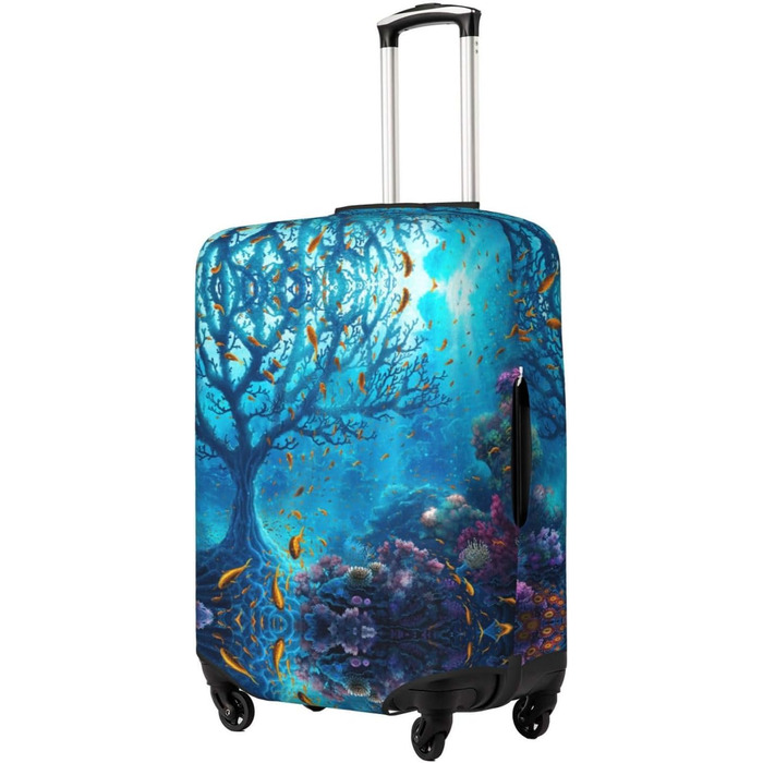 Чохол для валізи Морський світ, захисний еластичний чохол від подряпин та пилу для багажу, чорний, розмір 85