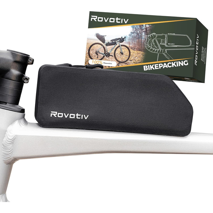 Сумка на верхню трубу велосипеда Rovativ Bikepacking 0,8 літра 100 водонепроникна накручується та водонепроникна Gravel Bike