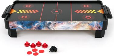 Стіл для аерохокею для дітей віком від 6 років, гра в аерохокей для столів з вентилятором/двигуном, стільниця для аерохокею для 2 гравців, включаючи 4 шт. овхачі, 4 шайби, лічильник рахунків, режим нульової гравітації 102x52x20 см