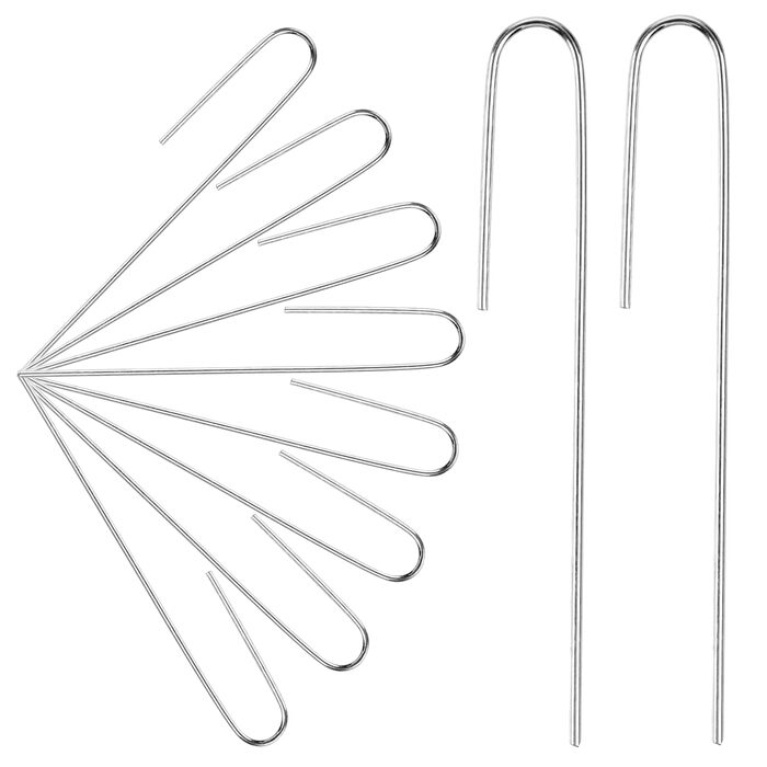 Скоби для крапельного зрошення, садові кілки J-подібної форми, 5-дюймові скоби для ландшафтного дизайну, штифти для крапельного зрошення (призначені для утримання крапельних трубок діаметром до 1/2 дюйма), для утримання крапельних трубок діаметром до 1,27