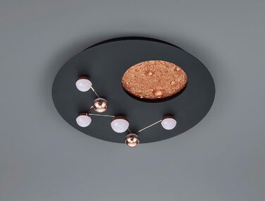 Стельовий LED-світильник Trio Leuchten Zodiac 644810132, матовий чорний метал, 42 Вт, з перемикачем диммера (Чорний матовий/Кава)