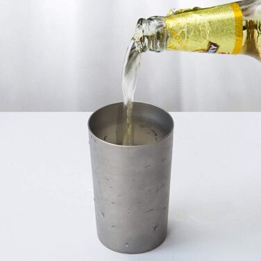 Титанова чашка для пиття Lixada, пивна кружка, 300 мл та 500 мл, двостінна чашка для води та соку, чашка для чаю, кухоль для домашнього офісу, кемпінгу, походів, (1 упаковка)