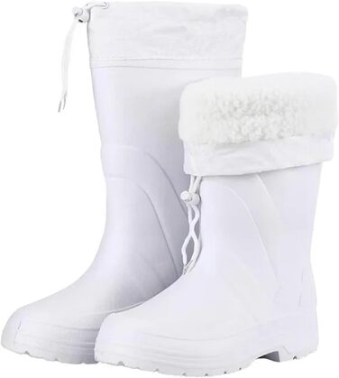 Чоловічі гумові чоботи, чоловічі снігові чоботи, короткі, плюшеві, теплі, водонепроникні, чоловічі чоботи, легкі, для активного відпочинку, високі, чоловічі гумові чоботи, білі, розмір EU 44