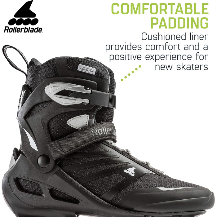 Роликові ковзани Zetrablade Чоловічі дорослі фітнес роликові ковзани чорний сріблястий Performance Inline Skates UK Розмір 5