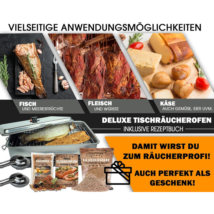 Піч Angel-Berger Deluxe з аксесуарами Коптильня з нержавіючої сталі Коптильня з коптильним борошном Розчин для копчення Інструкції