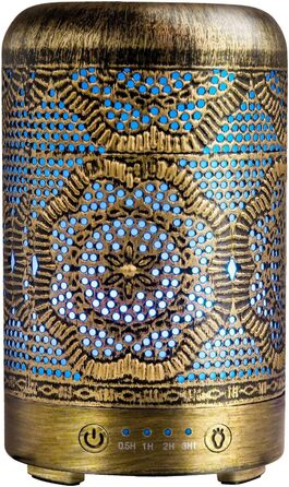 Мл Металевий дифузор для ефірних олій 7 кольорів Light Aromatherapy Golden, 100