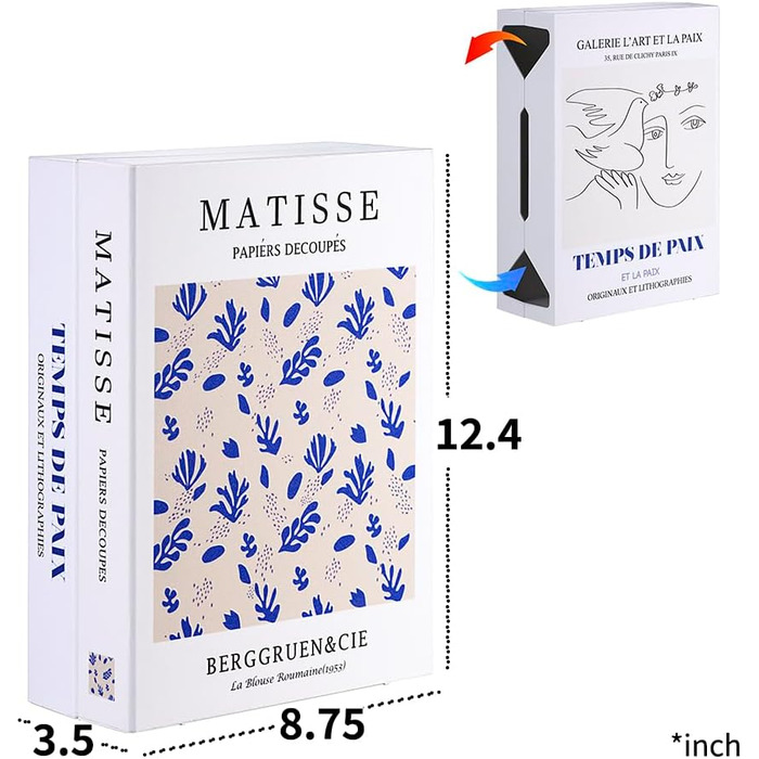 Декоративна коробка для кабелів у формі книги, розширювана коробка-органайзер для кабелів із магнітною застібкою для дому та офісу (Синій корал, Великий). Синій корал. Велика коробка.