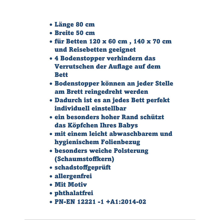 Пеленальний столик Пеленальна дошка Пеленальний килимок 80x50 см без фталатів білий