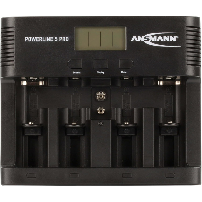 Зарядний пристрій ANSMANN для акумуляторів AA/AAA/C/D/9V NiMH - Зарядний пристрій з 5 програмами заряджання заряджання, розряджання, тестування, оновлення, швидке заряджання USB - Powerline 5 Pro 2 акумулятори Baby C ємністю 2500 мАг, включаючи 2 акумулят