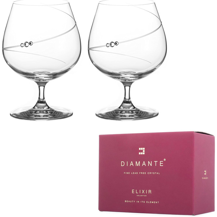 Чарки для лікеру DIAMANTE SWAROVSKI Brandy Cognac, силуетні, ручної роботи, прикрашені кристалами Swarovski