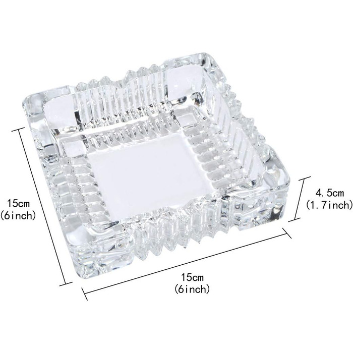 Скляна попільничка Uotyle, квадратна, кришталеве скло, попільничка для курця, європейська вітальня, офіс, бар, приміщення, ресторан, прикраса, попільничка для сигар, чоловічий подарунок, велика