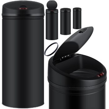 Відро для сміття KESSER Sensor Автоматичне Відро для сміття Відро для сміття Нержавіюча сталь 56 літрів ЧОРНИЙ