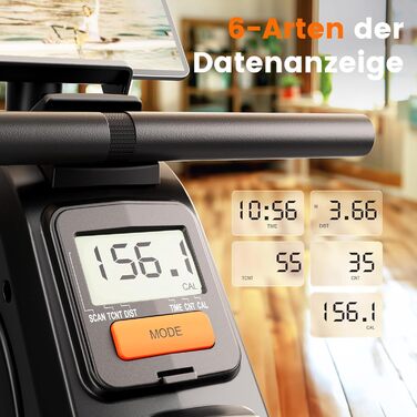 Переможець тесту Гребний тренажер для домашнього використання, надтихий магнітний гребний тренажер (кардіотренування), 16 рівнів опору, додаток та РК-дисплей, компактне зберігання, легке складання, вантажопідйомність до 160 кг 01-магнітний (33 кг)