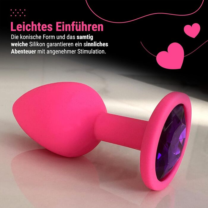 Набір анальних пробок Belmalia, силікон, 3 розміри, Ø30/35/45 мм, рожевий/фіолетовий/чорний