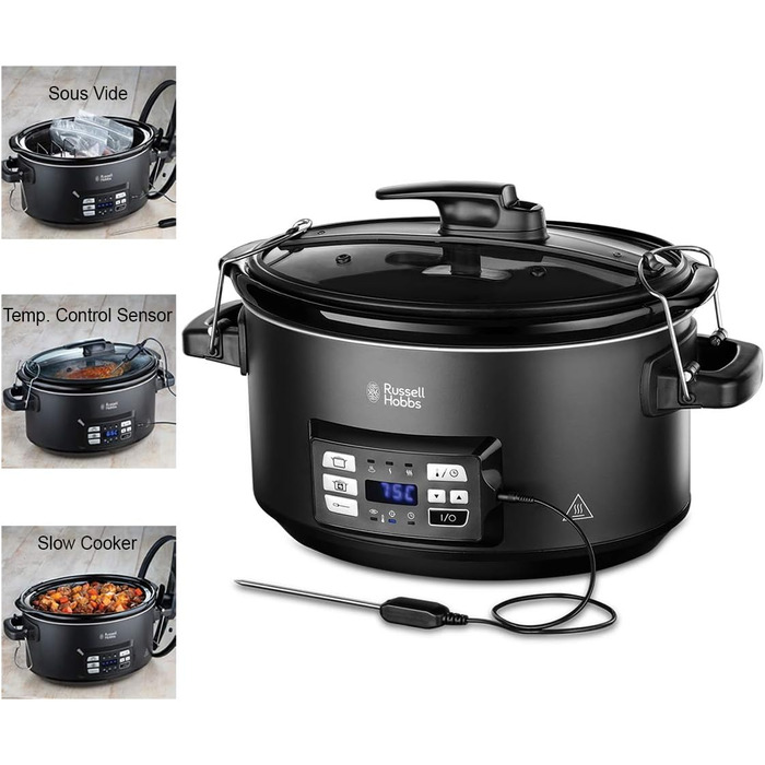 Мультиварка Russell Hobbs 3-в-1 мультиварка, су-від, жаровня датчик температури ядра важка керамічна каструля на 6,5 л для оптимал