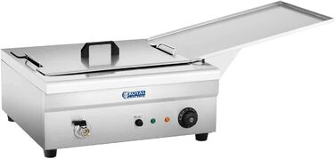 Електрична фритюрниця Royal Catering RCBG-18STHB 18л Gastro 3.200 Вт - зливний кран - нержавіюча сталь