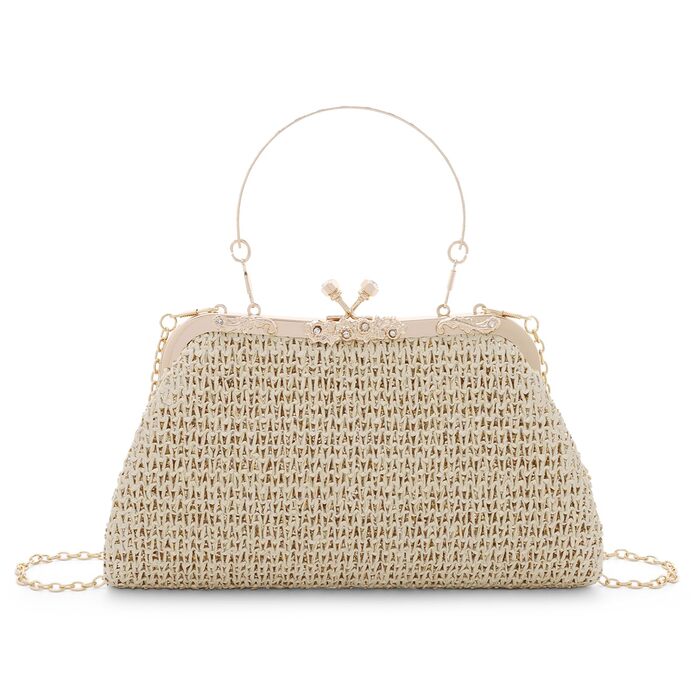 Сумка-клатч жіноча для вечірок та відпочинку, бежева. Ідеально підходить для пляжу, весілля, коктейльної вечірки або випускного.