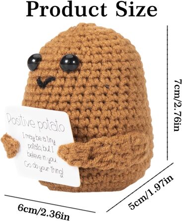 Позитивна картопля-талісман XBOCMY, в'язана мінііграшка, 5х7 см