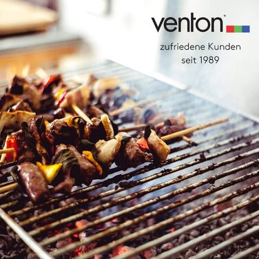 Кемпінговий гриль VENTON 26,8 x 40,2 x 19,8 см (Д x Ш x В) Складаний та портативний міні-гриль Практичний дорожній гриль зі знімною решіткою для гриля Міцний складаний гриль з нержавіючої сталі Портативний гриль для вулиці