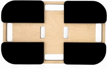 Базова дошка aerobis Дерев&39яна тренувальна платформа для силових тренувань Нековзка фітнес-дошка з гумовими ніжками Сумісність з еспандерами Power Band та Powrlink 570x350 мм Міцна та стійка