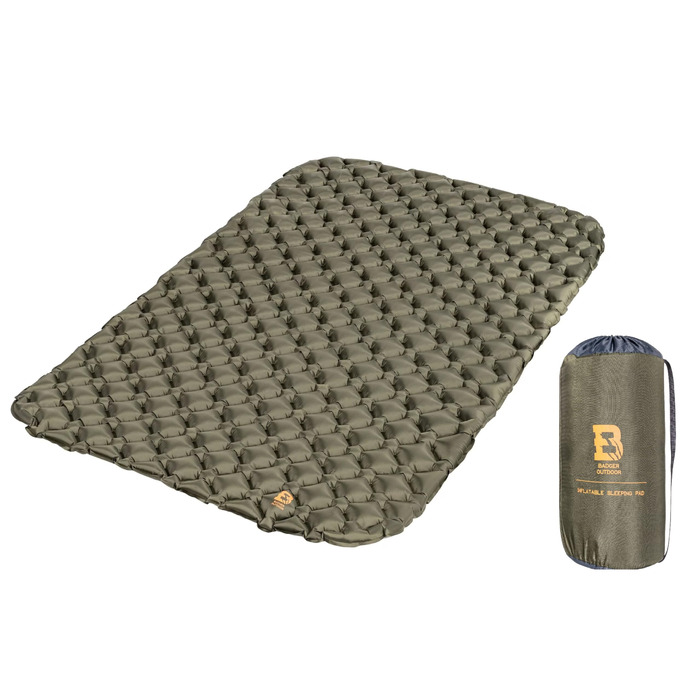 Двоспальний матрац 186x116 см Olive - Надлегкий складаний килимок для сну для кемпінгу, водонепроникна подушка для сидіння на вулиці, термокилимок для походів, двоспальний Olive