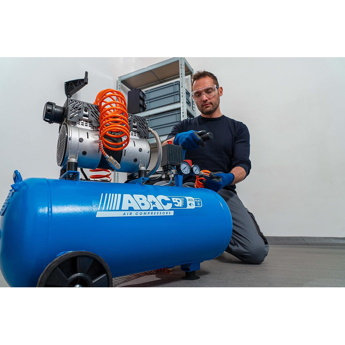 Малошумний повітряний компресор EASE-AIR 50, безмасляний повітряний компресор, максимальний тиск 8 бар, потужність 1 к.с., 50-літр