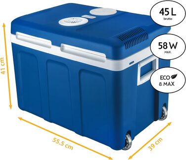 Електрична холодильна камера 45 літрів підключення 12 вольт та 230 вольт мобільний міні-холодильник на колесах для автомобіля, кем