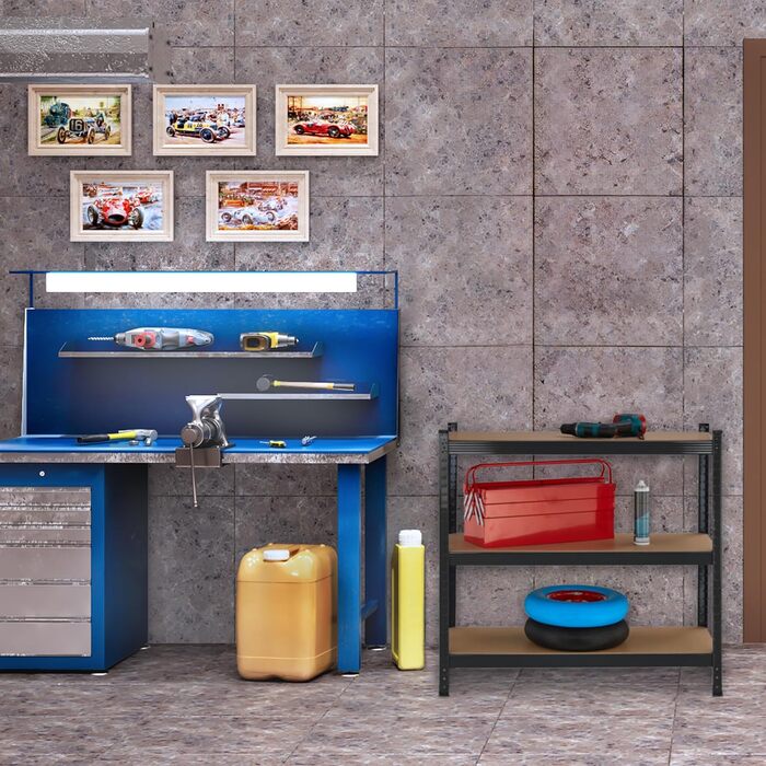 Полиця для зберігання Relaxdays для важких умов експлуатації, 5 ярусів, ВШХ 180 x 100 x 40 см, до 500 кг, сталь, чорна