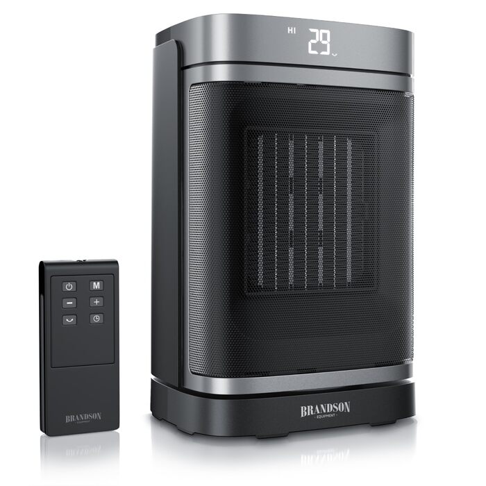 Енергозберігаючий, тихий вентилятор-обігрівач - Коливальний - з пультом дистанційного керування - Лауреат нагород - ЕКО-режим - 2 швидкості - Блокування від дітей - Таймер - Керамічний обігрівач - Ванна кімната, вітальня, офіс, дитяча кімната A з пультом 