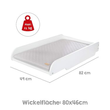 Пеленальний столик roba з пеленальним килимком roba Style - пеленальний столик для дитячих ліжечок та ліжечок 60 x 120 - 70 x 140