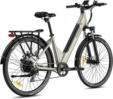 Електричний велосипед Fafrees E Bike 27.5-дюймовий з додатком, міський ebike чоловіки жінки 36V 14.5Ah акумулятор, електронний велосипед 250W 25 км / год, трекінговий велосипед 7S золото