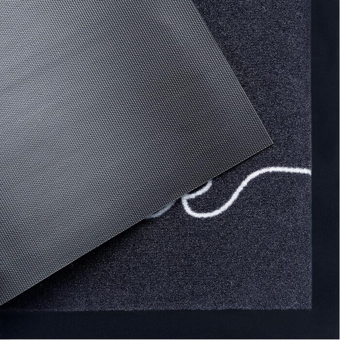 Килимок Hanse Home Printy для приміщень/вулиці 45x75 см - брудозбірний килимок, затишний вітальний килимок з написом, миється та стійкий до атмосферних впливів, нековзкий для вхідних зон та вулиці антрацитово-кремовий, 45 x 75 см (прямокутний)